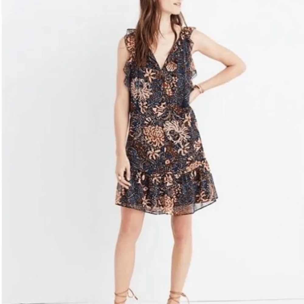 Madewell Seaflower Tiered Mini Dress